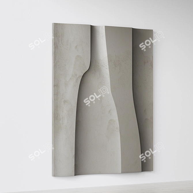 Abstract Relief Composition Plate. 3D model image 2