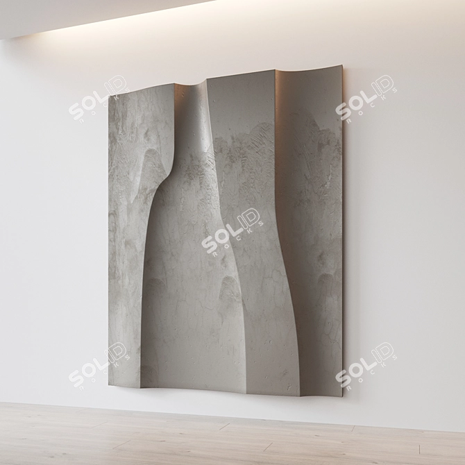 Abstract Relief Composition Plate. 3D model image 3