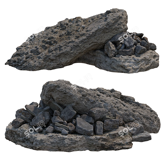 Park Landscape Stone Set 3D model image 2