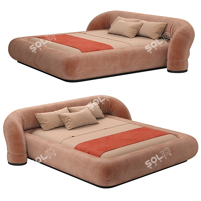 Luxury Modern Tito Bed 3D model image 2