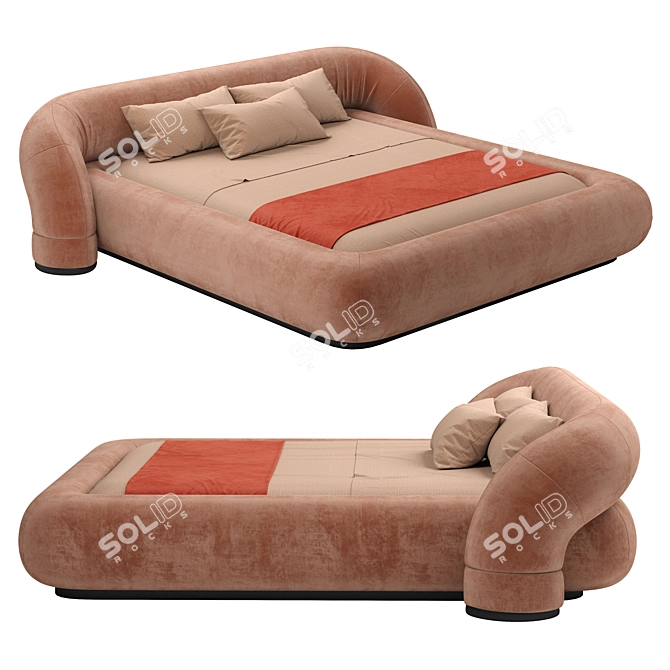 Luxury Modern Tito Bed 3D model image 4