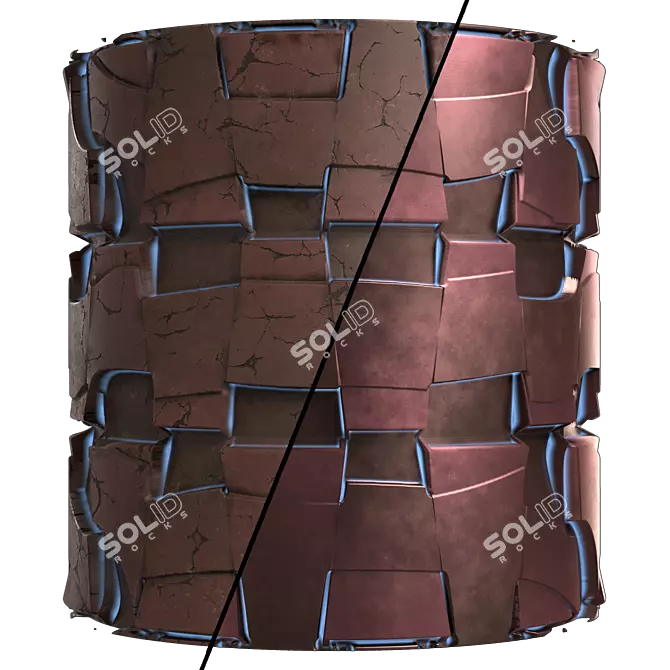 Metallic SiFi Pattern DH Materials 3D model image 8