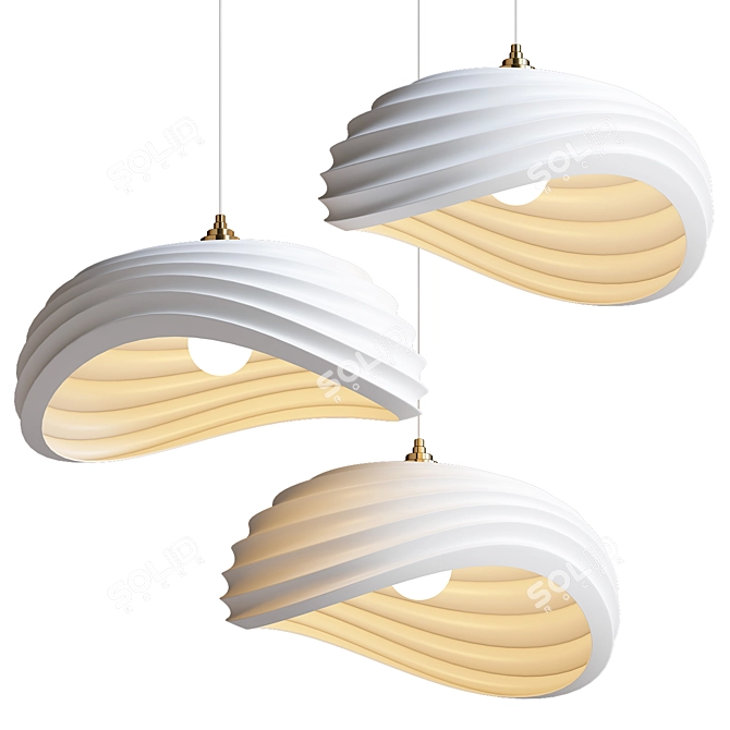 Sleek Navicula Pendant Illumination 3D model image 1