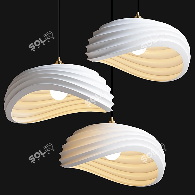 Sleek Navicula Pendant Illumination 3D model image 2