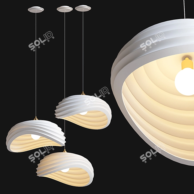 Sleek Navicula Pendant Illumination 3D model image 3