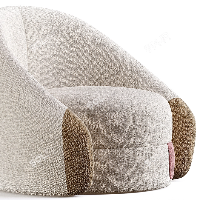 Elegant Spaniel Chair 3D model image 2