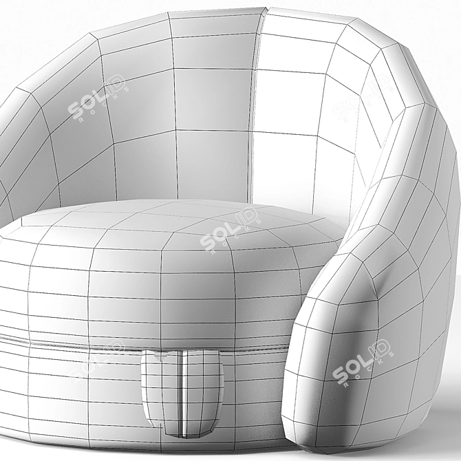 Elegant Spaniel Chair 3D model image 4
