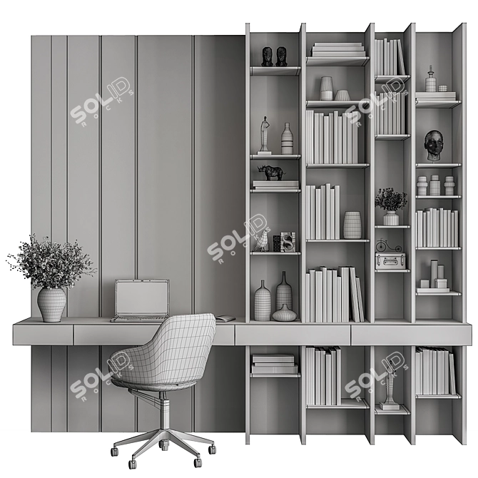  Home Office Furniture Set 413 3D model image 5