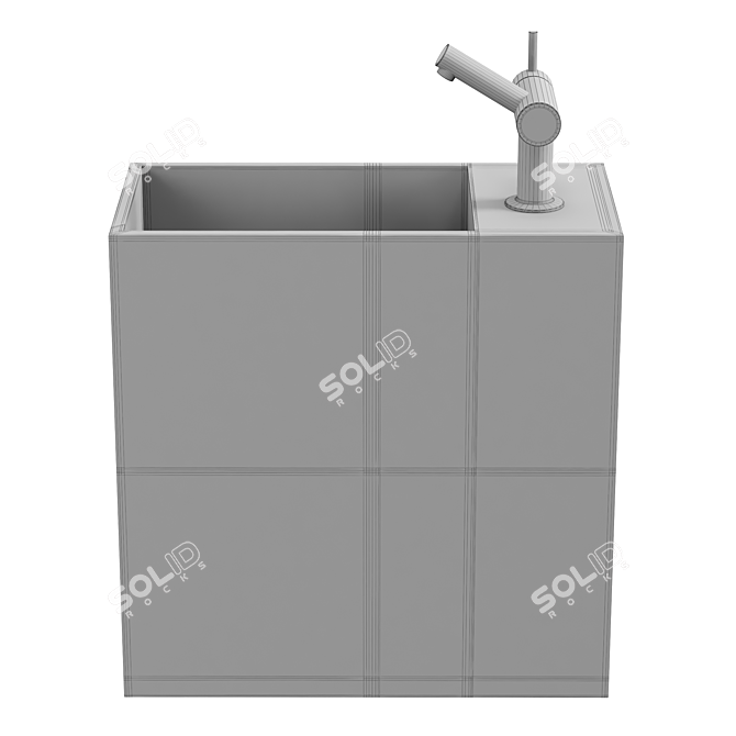 Cosmic Compact Basin with Shelf 3D model image 3