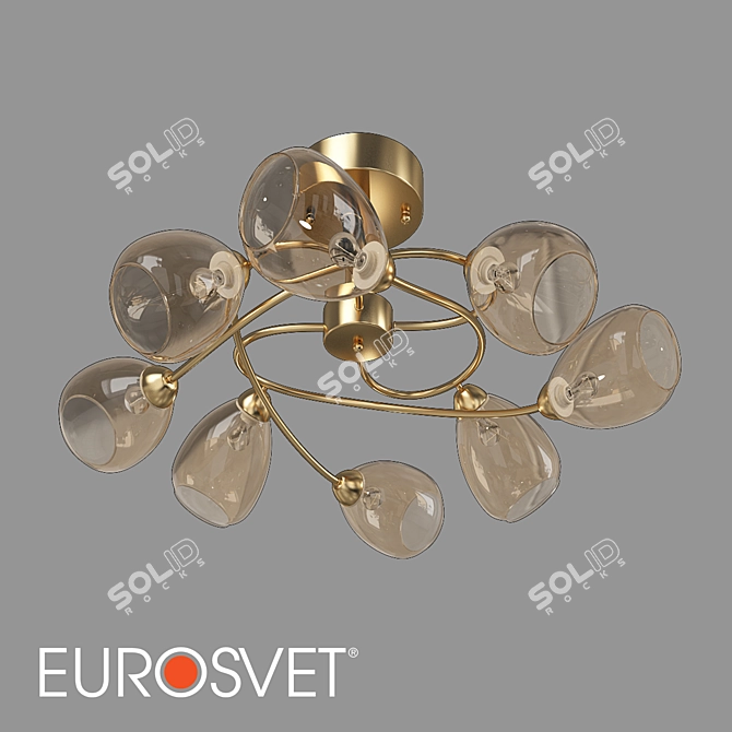 Eurosvet Noemi Ceiling Light, Glass Shades 3D model image 1