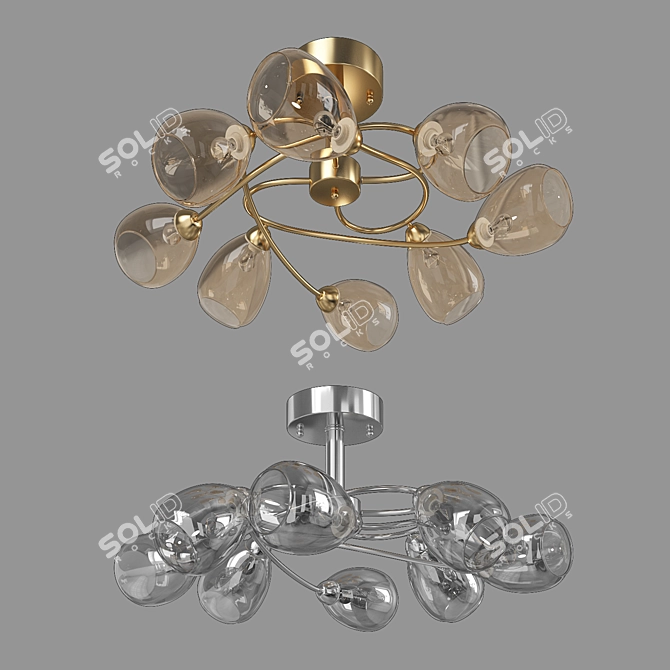 Eurosvet Noemi Ceiling Light, Glass Shades 3D model image 3