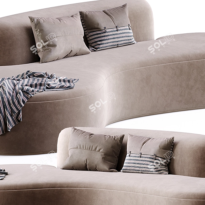 Elegant Serpentine Sofa by Vladimir Kagan 3D model image 3