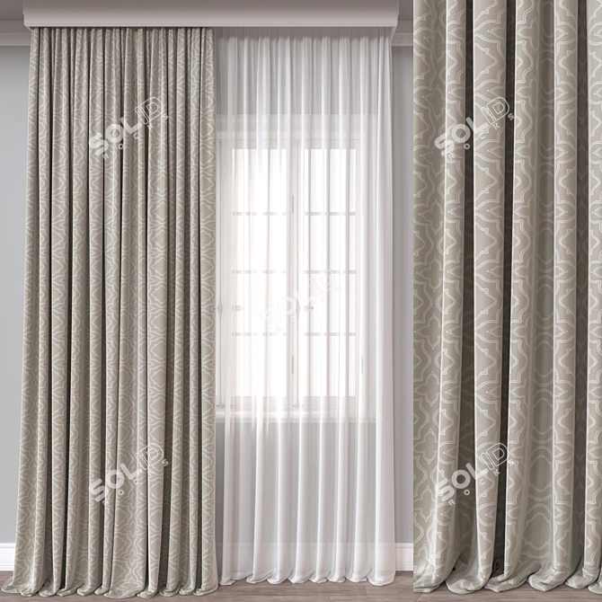 Poly Count Multiformat Curtain Models 3D model image 1