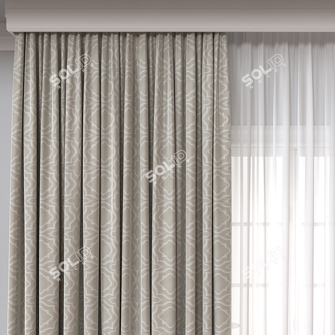 Poly Count Multiformat Curtain Models 3D model image 2