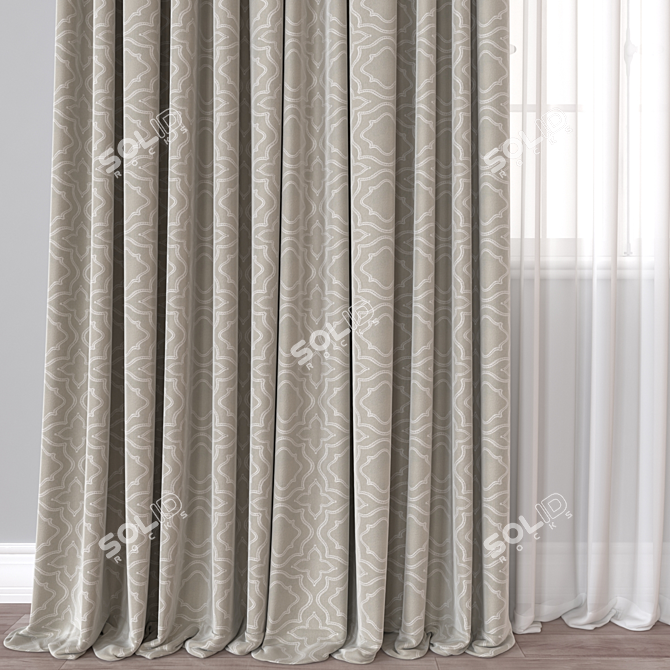 Poly Count Multiformat Curtain Models 3D model image 3