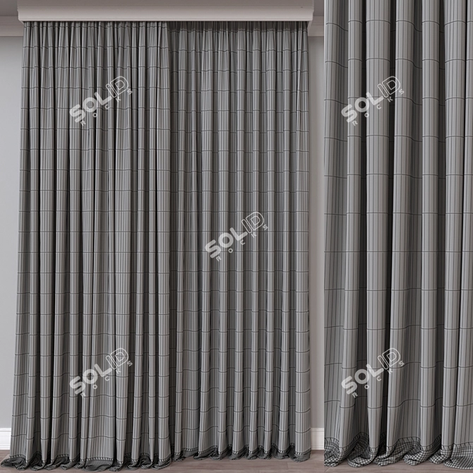 Poly Count Multiformat Curtain Models 3D model image 4