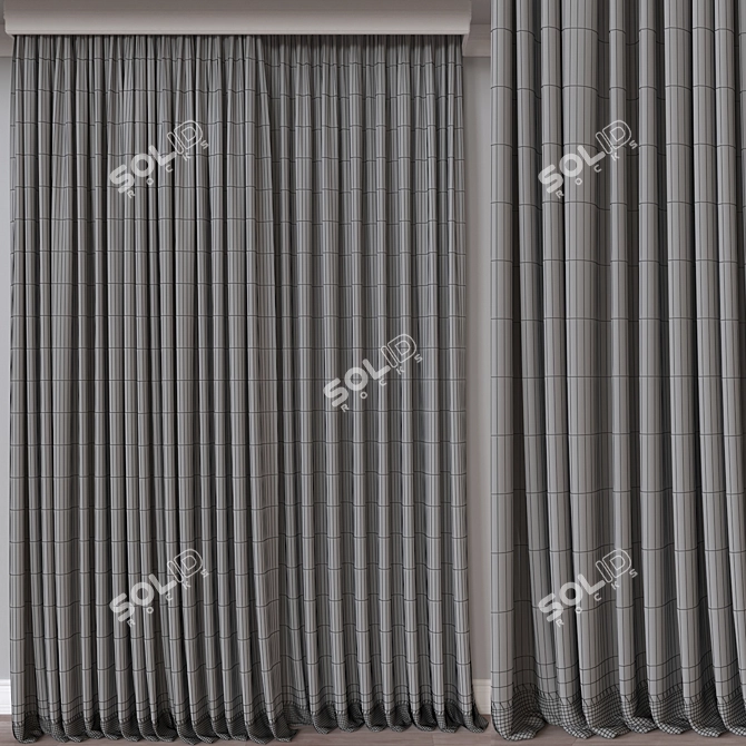 Versatile 3D Curtain Model with Multiple Formats 3D model image 4