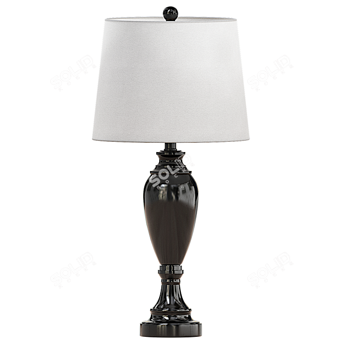 Elegant Akhtari Metal Table Lamp 3D model image 2