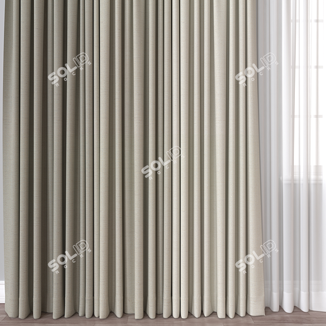 Versatile 3D Curtain Model 3D model image 2