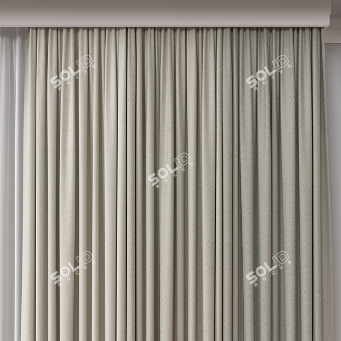 Versatile 3D Curtain Model 3D model image 3