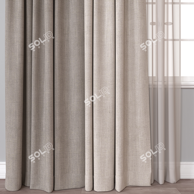 Versatile 3D Curtain Model 3D model image 2