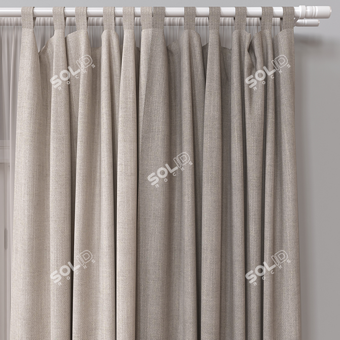 Versatile 3D Curtain Model 3D model image 3