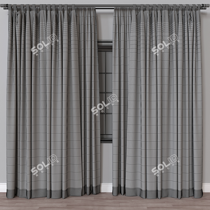 Versatile 3D Curtain Model 3D model image 4