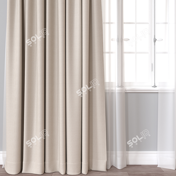 Dual Renderer Curtain 3D Model 3D model image 2