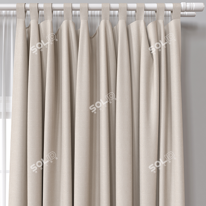 Dual Renderer Curtain 3D Model 3D model image 3