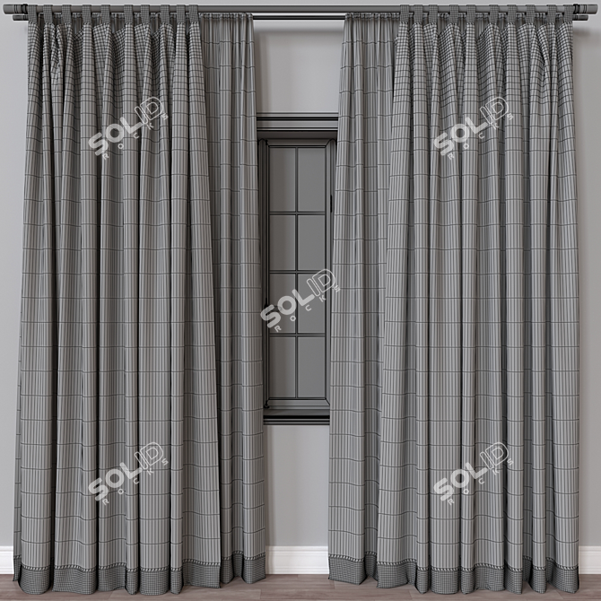 Dual Renderer Curtain 3D Model 3D model image 4