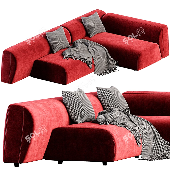 Sculptural Suiseki Sofa by LaCividina 3D model image 1