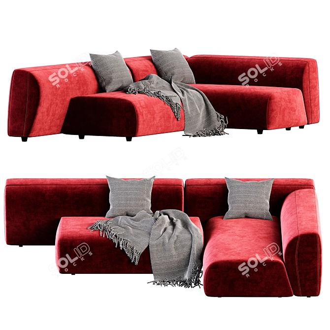Sculptural Suiseki Sofa by LaCividina 3D model image 2