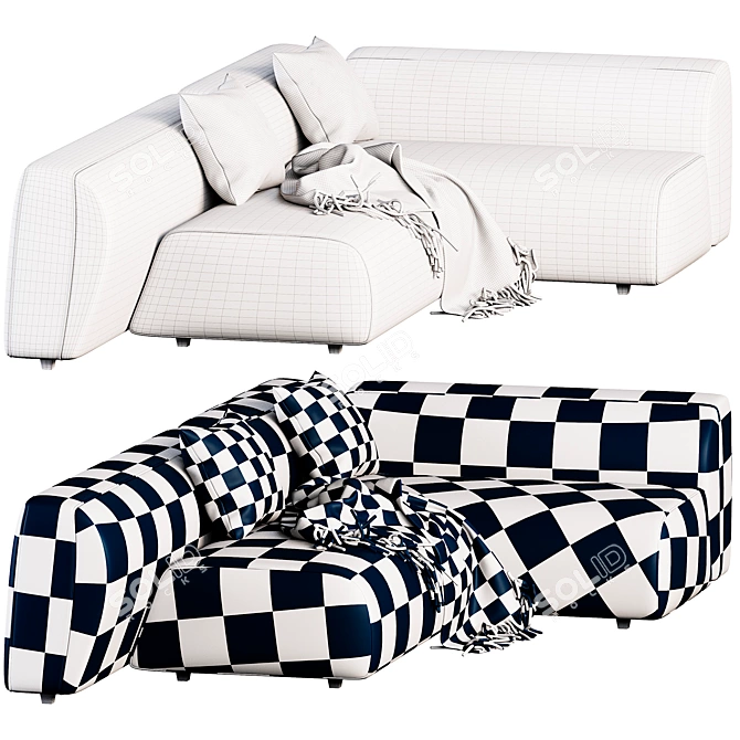 Sculptural Suiseki Sofa by LaCividina 3D model image 5