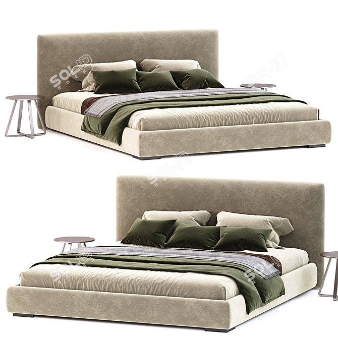 Italian-made Meridiani Scott Bed 3D model image 3