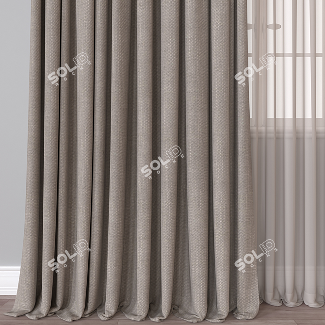  Versatile 3D Curtain Model 3D model image 2