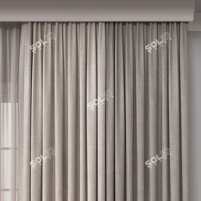  Versatile 3D Curtain Model 3D model image 3