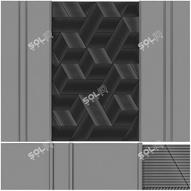 Modern 3D Wall Panel Model 3D model image 4