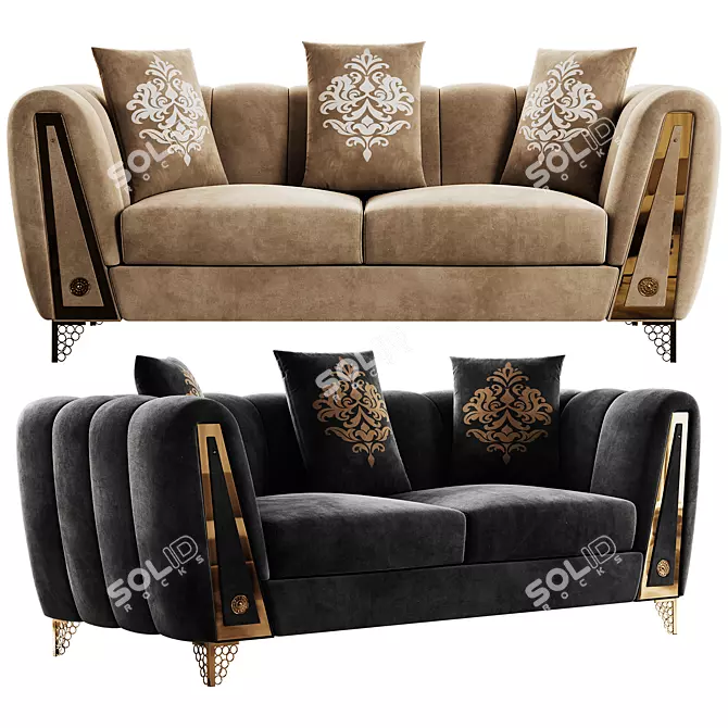 Modern FH 7168 Sofa Set 3D model image 2