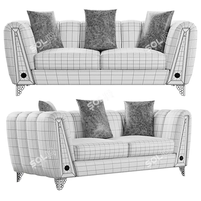 Modern FH 7168 Sofa Set 3D model image 3