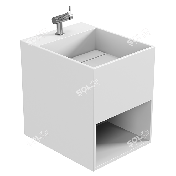 Cosmic Compact White Washbasin 3D model image 1