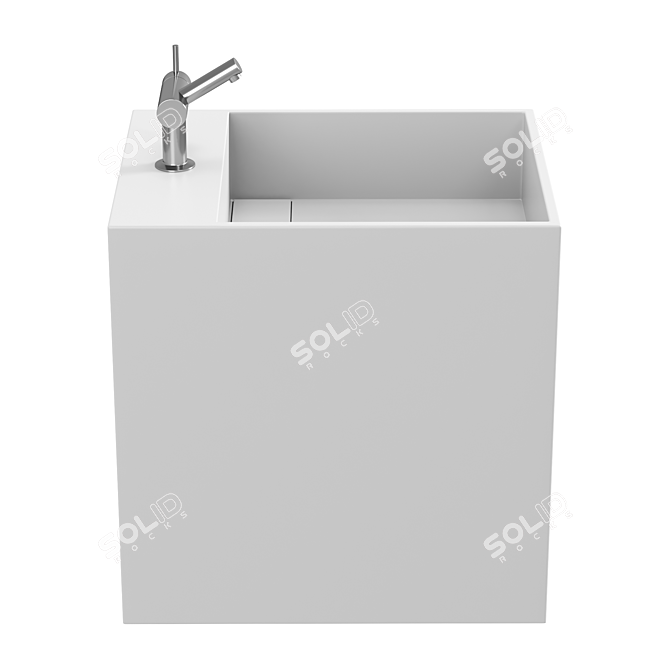 Cosmic Compact White Washbasin 3D model image 2