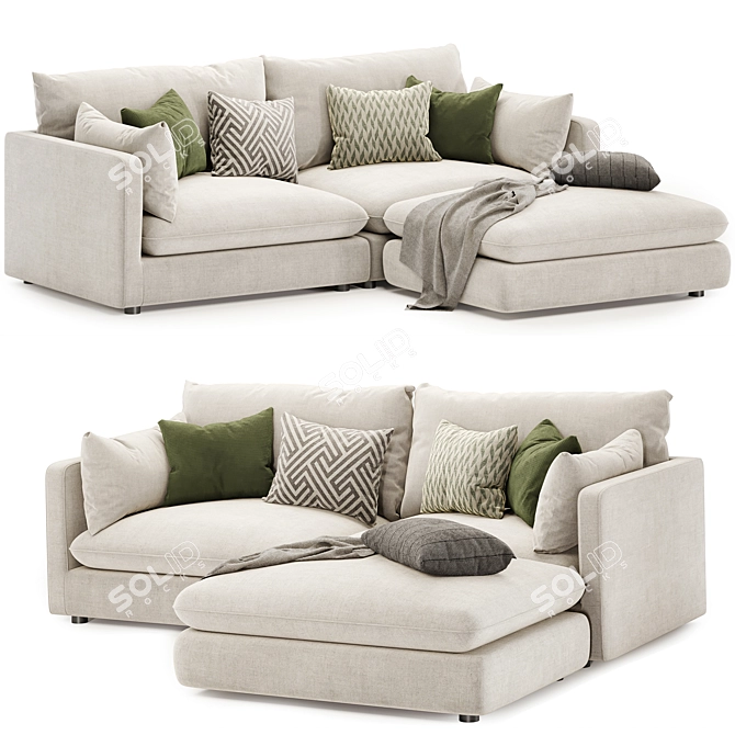 Relax 3-Piece Reversible Sofa 3D model image 1