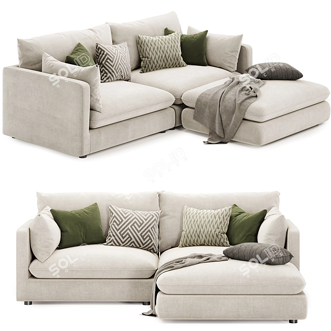 Relax 3-Piece Reversible Sofa 3D model image 2