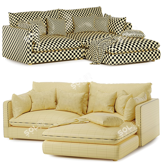 Relax 3-Piece Reversible Sofa 3D model image 3