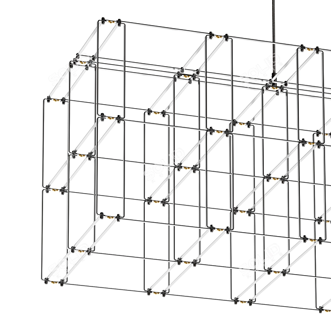 Modern Frontera Chandelier, Versatile Lighting 3D model image 4