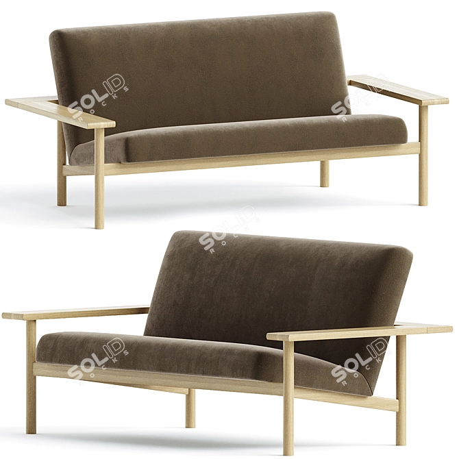 Designer Kinoko 2-Seater Sofa 3D model image 1