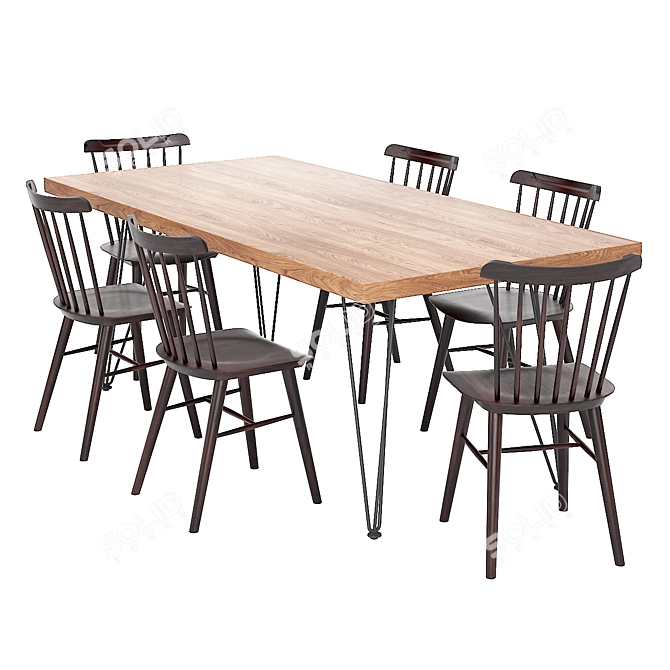 Modern Dining Table Set 175 3D model image 1