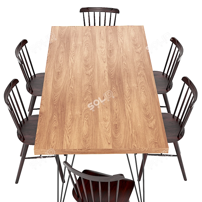 Modern Dining Table Set 175 3D model image 2