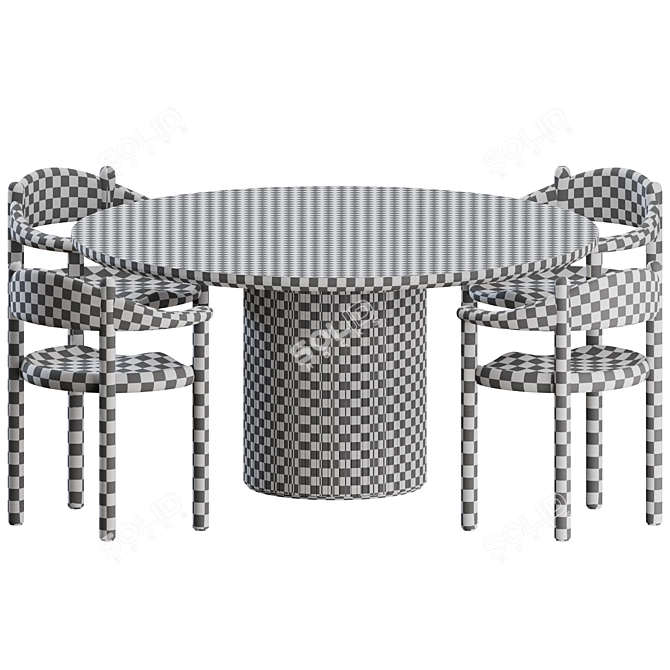 Gubi Moon Dining Set - Marble Top 3D model image 2