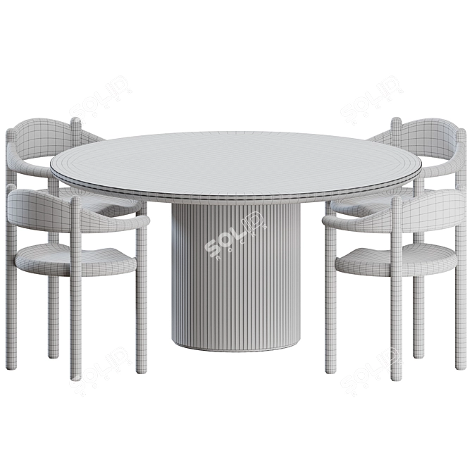 Gubi Moon Dining Set - Marble Top 3D model image 3